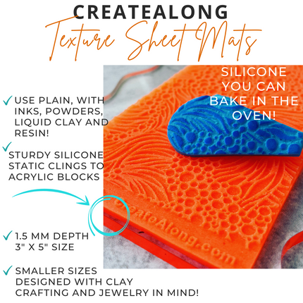 Sandy's Tangle Texture Mat Silicone rubber Stamp for polymer clay paper Gelli plate and resin