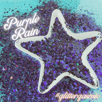 Purple Rain chunky holographic Glitter for pens candles earrings clay resin mugs slime tumblers nail art 2 oz - Create Along 
