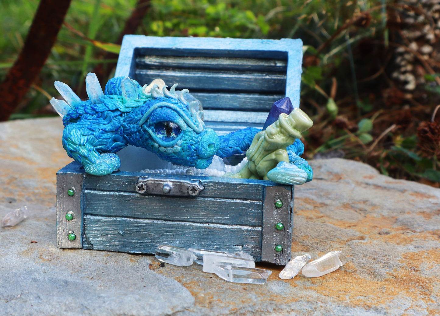 Make an Ice Treasure Dragon Polymer Clay Sculpture Online Workshop with Sandy Huntress