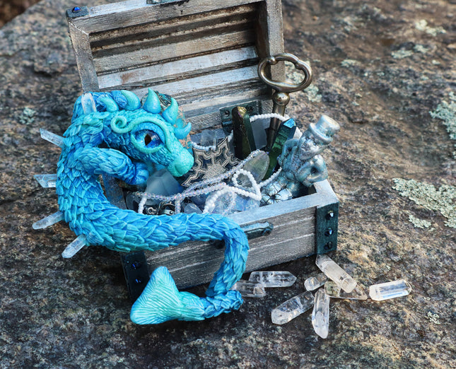 Make an Ice Treasure Dragon Polymer Clay Sculpture Online Workshop with Sandy Huntress - Create Along 