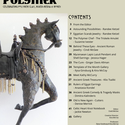 Egyptian Jewelry Passion for Polymer Clay DIGITAL magazine project book Sept 2020 Around the World - Create Along 