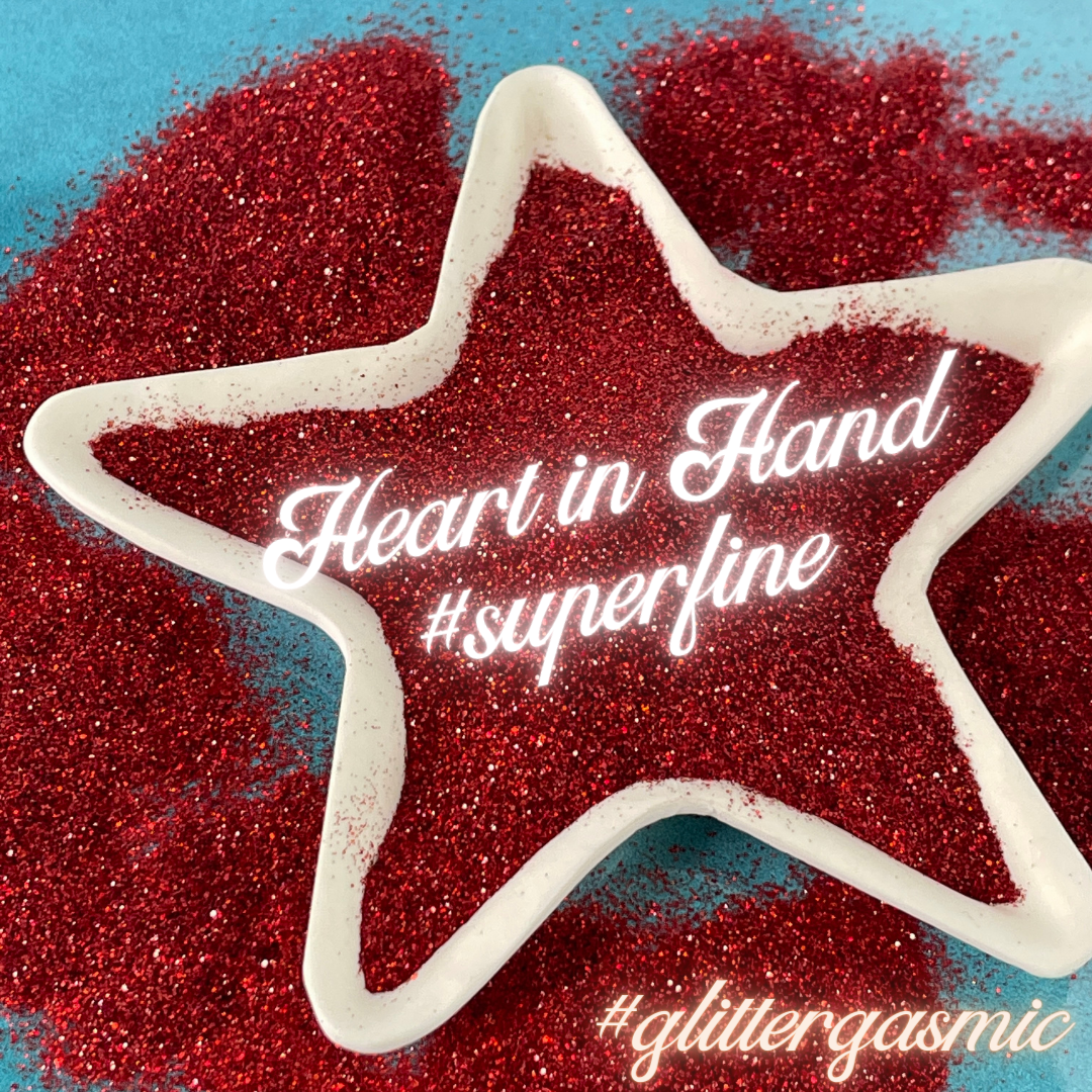 Heart in Hand Deep Red Superfine Glitter for pens candles earrings clay resin mugs slime tumblers nail art 2 oz