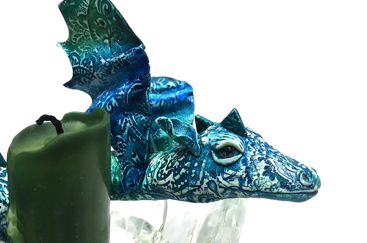 Make a Faux Batik Effect Sculpted Dragon with Polymer Clay Online Workshop with Sandy Huntress